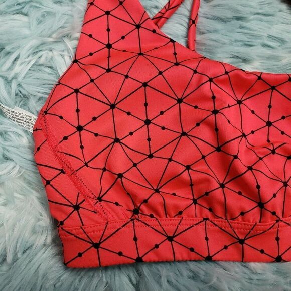 Victoria's Secret Red Spider Web Pattern VSX Logo Racerback Sport Bra Si… - Picture 2 of 5